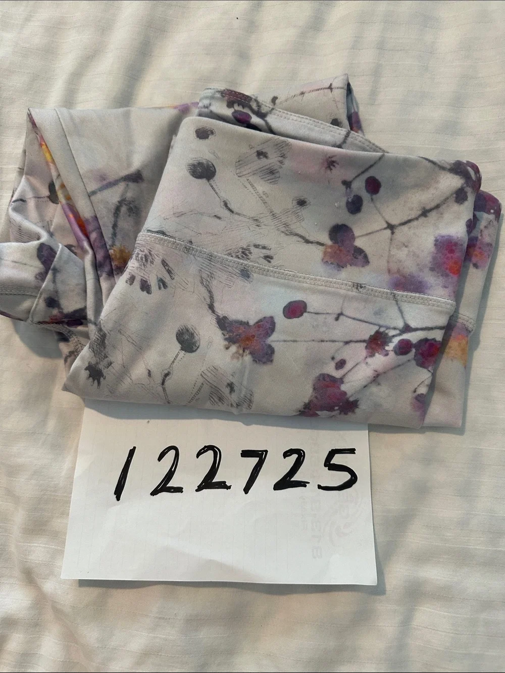 Jockey Floral Active Cropped Stretch Leggings in Lavender, Purple, Orange Size L - Picture 11 of 11